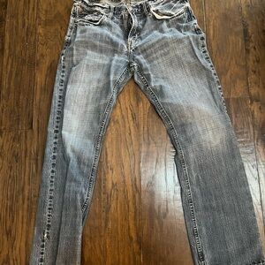 American Eagle Outfitters Blue Straight Jeans with Gradient Effect